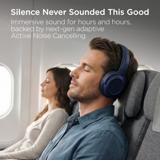 HyperGear Stealth2 ANC Wireless Noise-Cancelling Over-Ear Headphones – Black