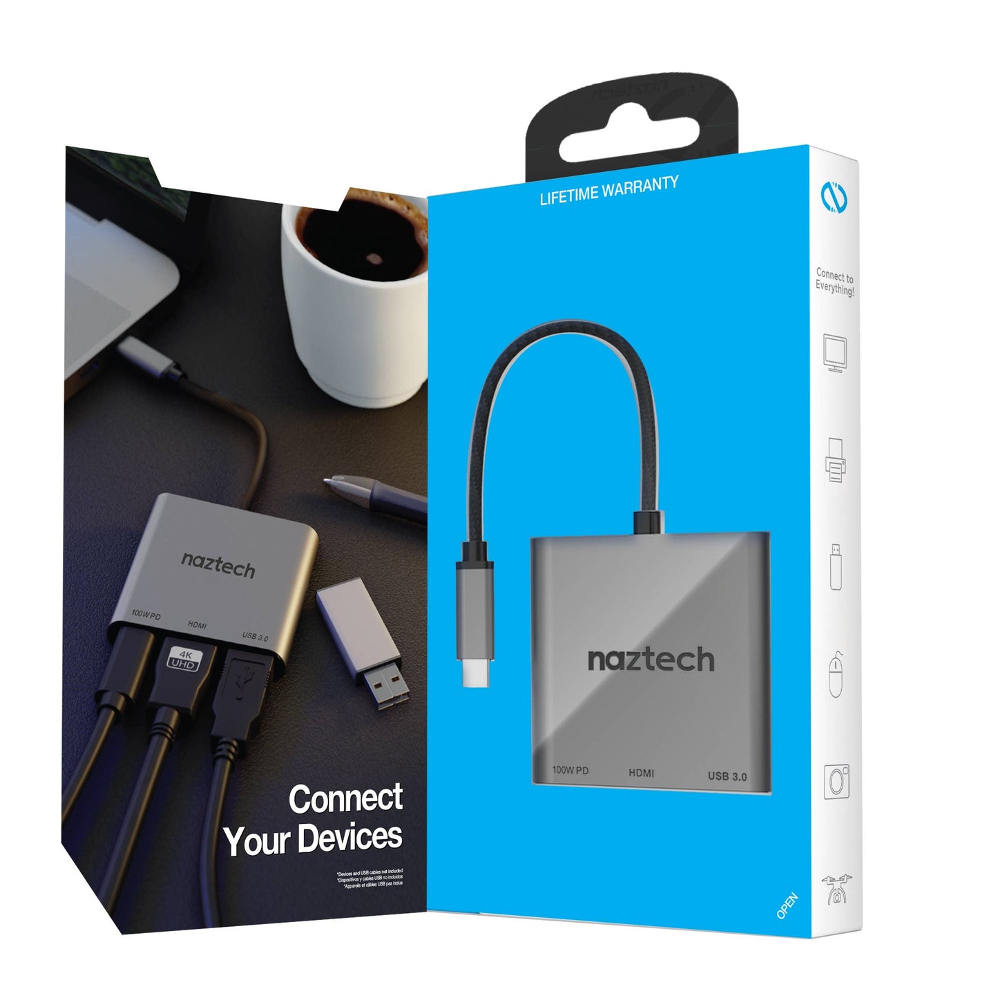 HyperGear MaxDrive 3 Universal USB-C Hub – 100W PD, 4K HDMI & USB 3.0 – Space Gray