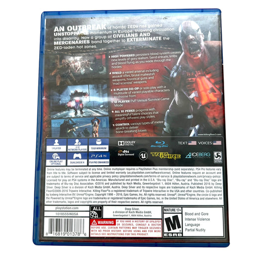 Killing Floor 2 – PS4 PlayStation 4 Video Game with Case | Preowned