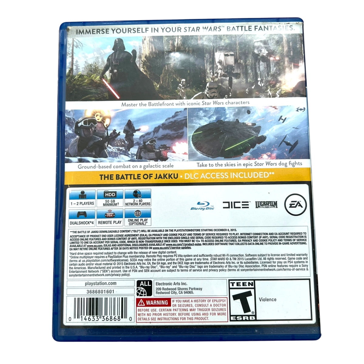 Star Wars Battlefront – PS4 PlayStation 4 Video Game with Case | Preowned