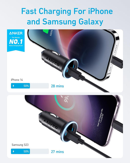 Anker 323 Car Charger 52.5W Fast Charging USB-C & USB-A
