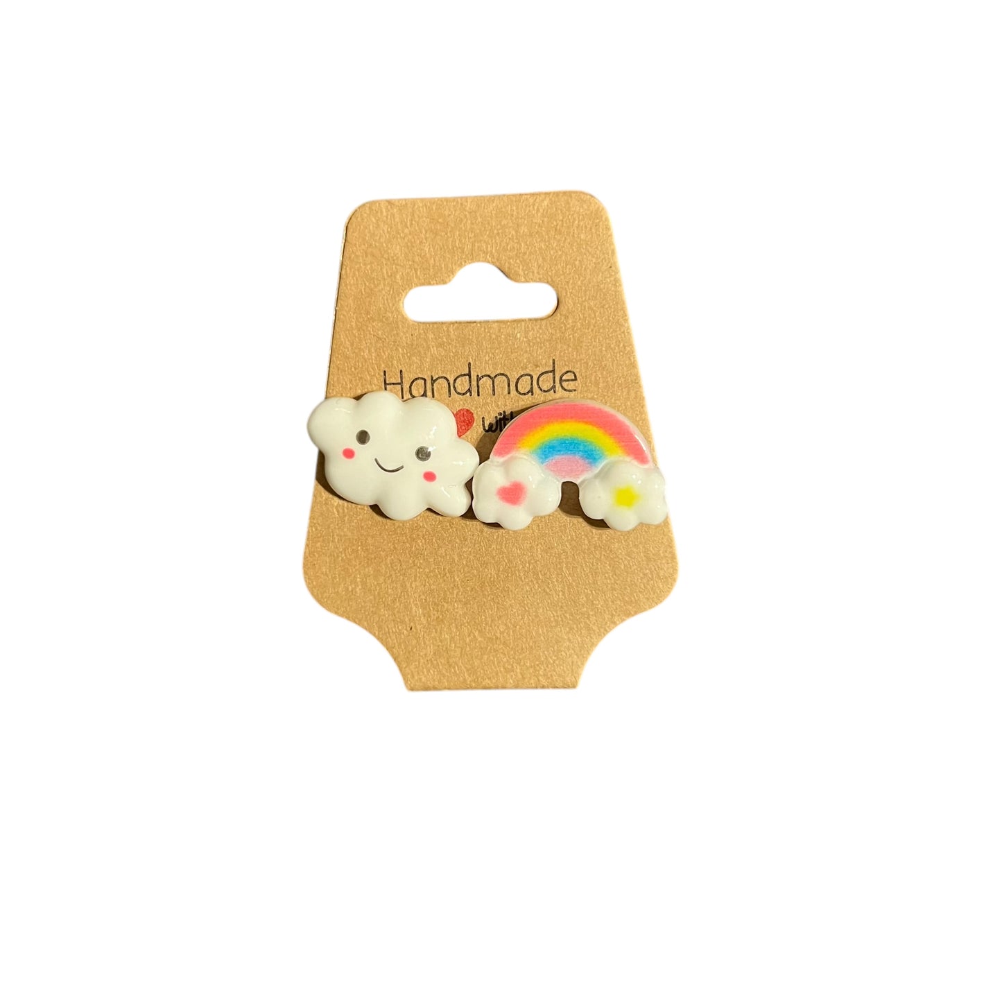 JenDore HandmadeRainbow and Cloud Stud Earrings