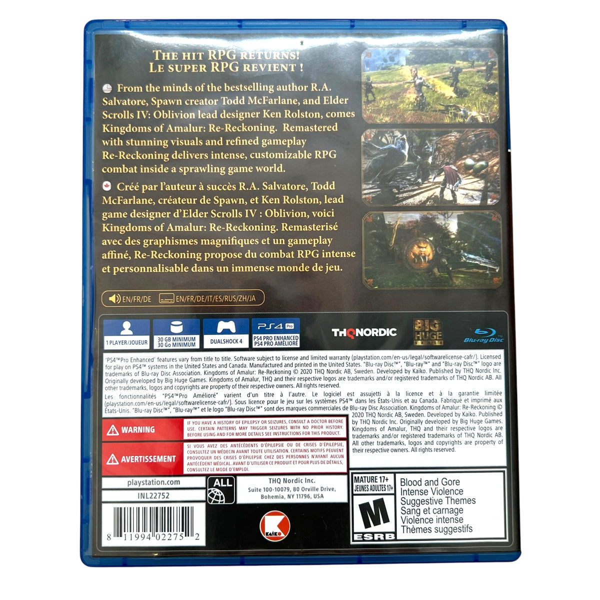 Kingdoms of Amalur: Re-Reckoning – PS4 PlayStation 4 Video Game with Case | Preowned