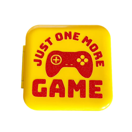 JenDore "Just One More Game" Controller Game Card Case: 12 Slot Red & Yellow Storage for Nintendo Switch Cartridges