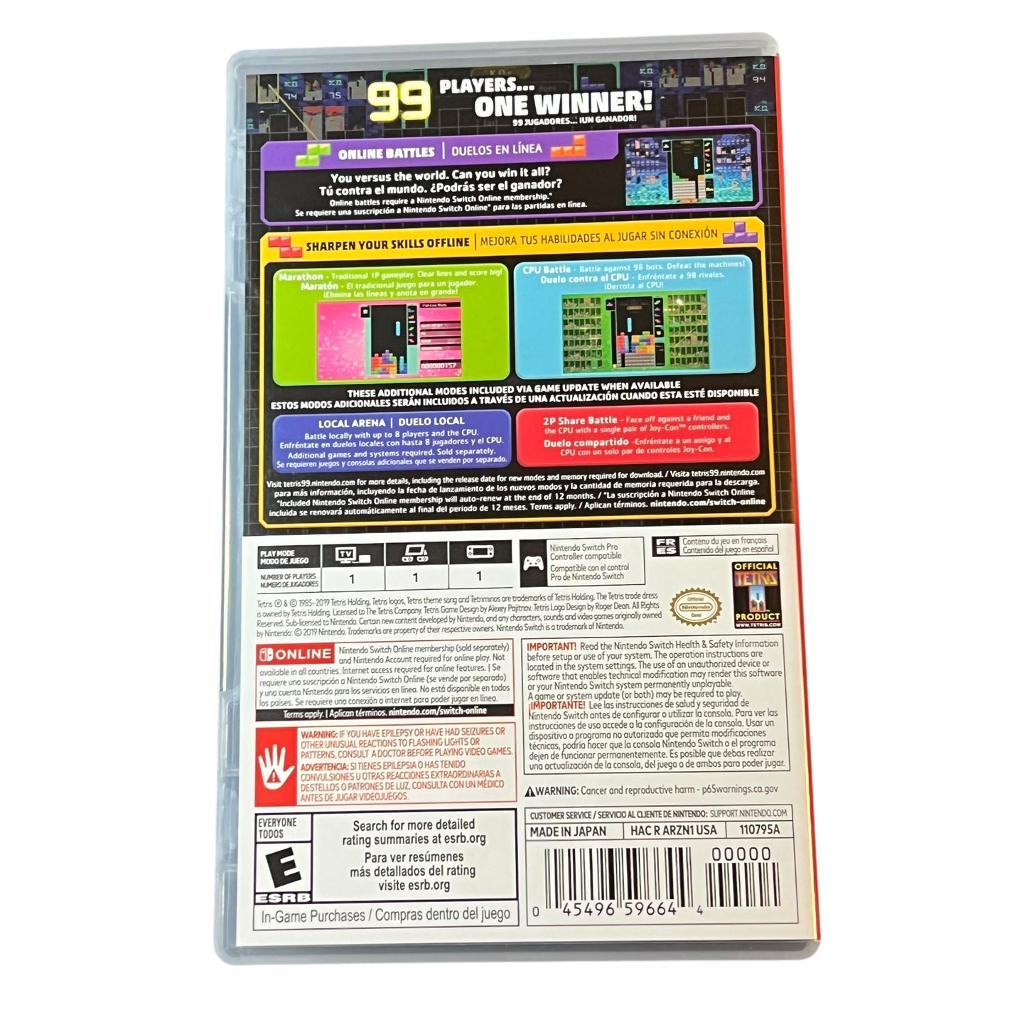 Used Tetris 99 Nintendo Switch Game with Case | Preowned at JenDore