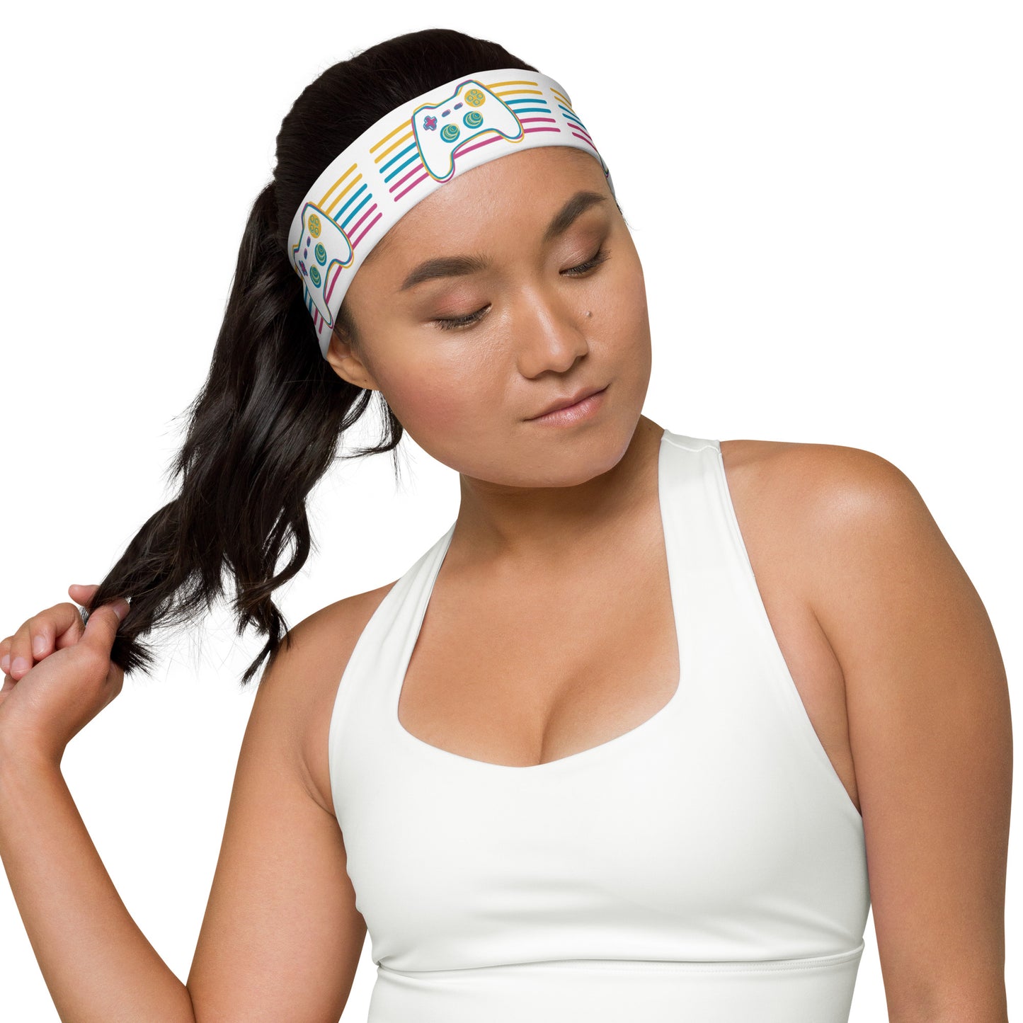 JenDore® Hair Rainbow Gaming Controller Headband - Polyester/Spandex