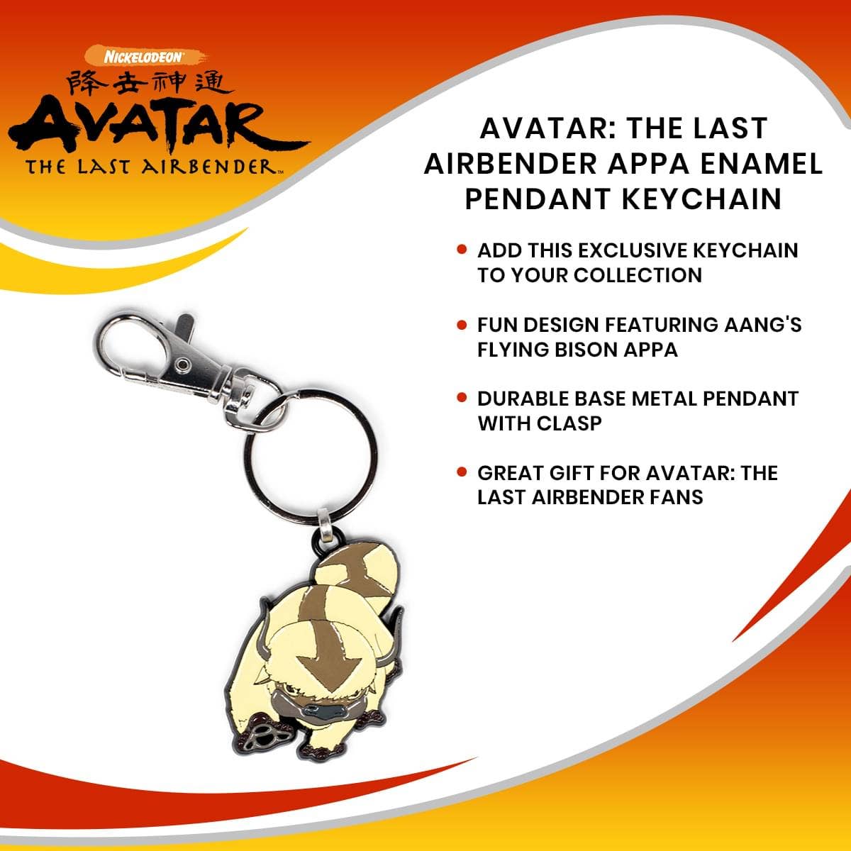Nickelodeon Avatar: The Last Airbender Appa Enamel Pendant Keychain