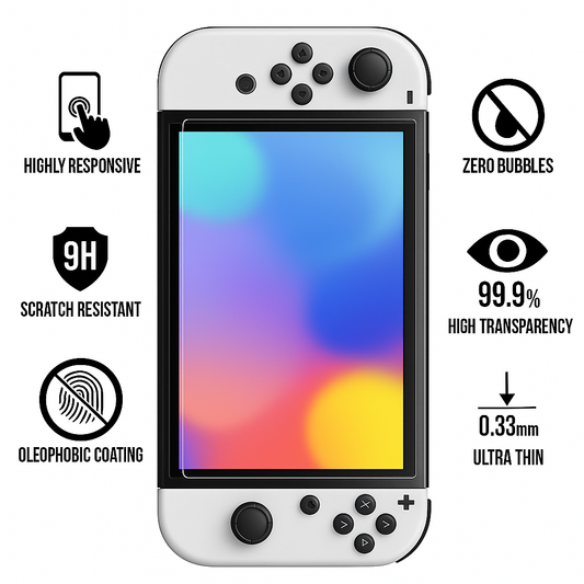 JenDore 2-Pack Tempered Glass Screen Protector for Nintendo Switch OLED – 9H Clear Glass Film