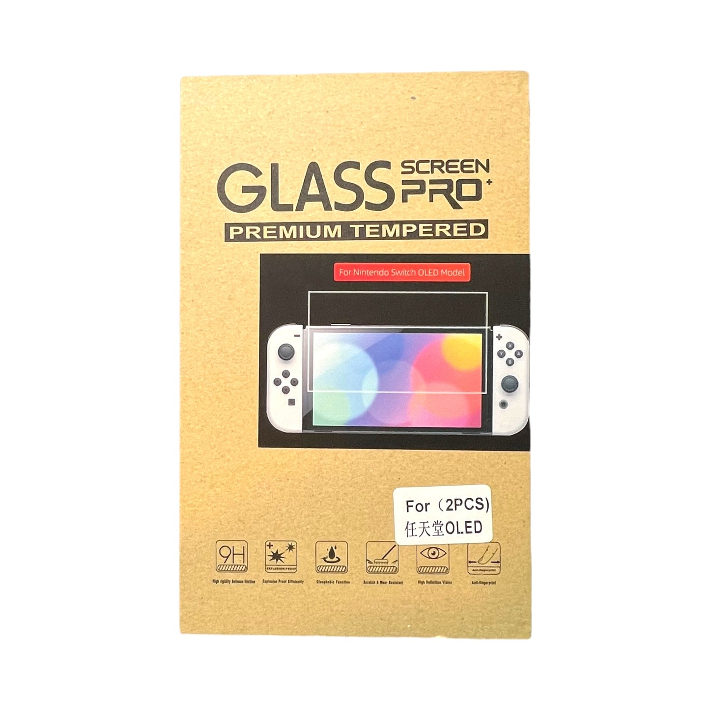 JenDore 2-Pack Tempered Glass Screen Protector for Nintendo Switch OLED – 9H Clear Glass Film