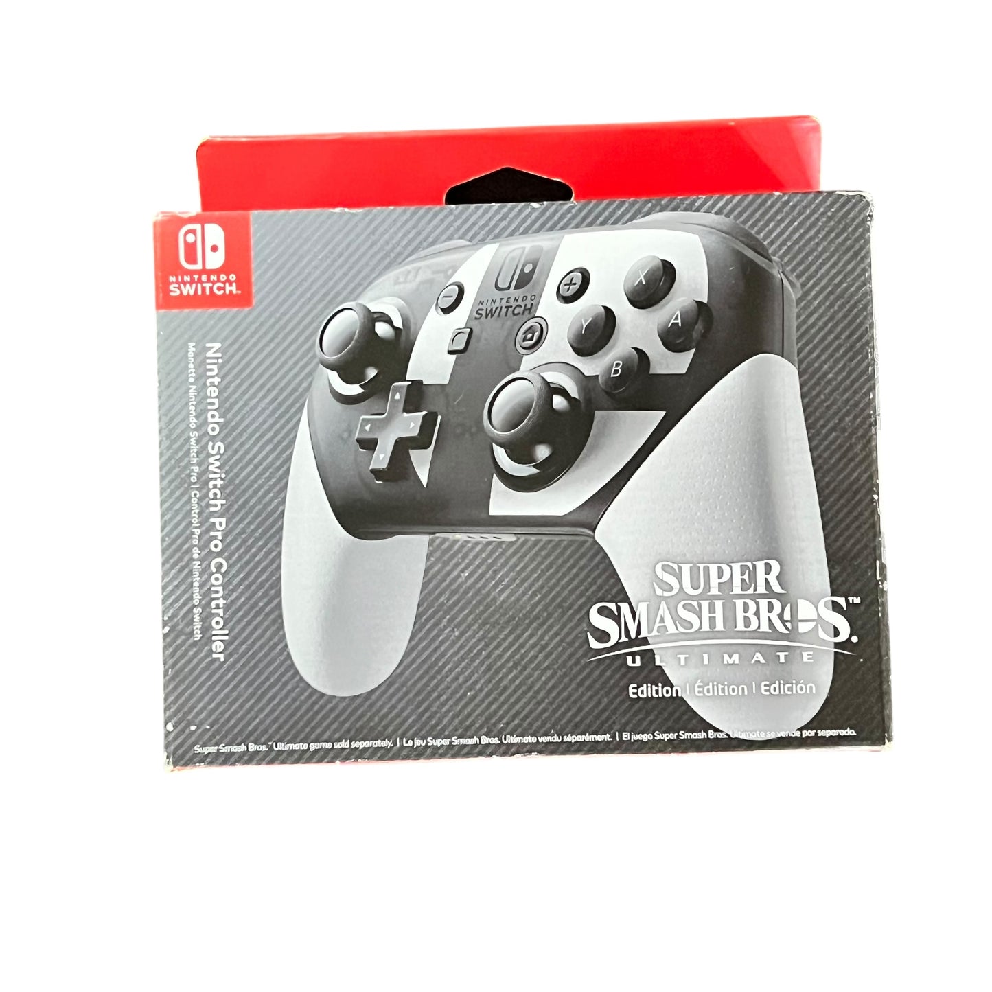 Super Smash Bros Ultimate edition Nintendo Switch Pro Controller packaging