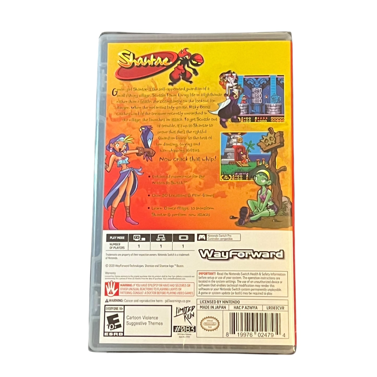 Sealed Shantae Limited Run Games Nintendo Switch game with original case, unopened and preowned, available from JenDore in Norfolk, VA.