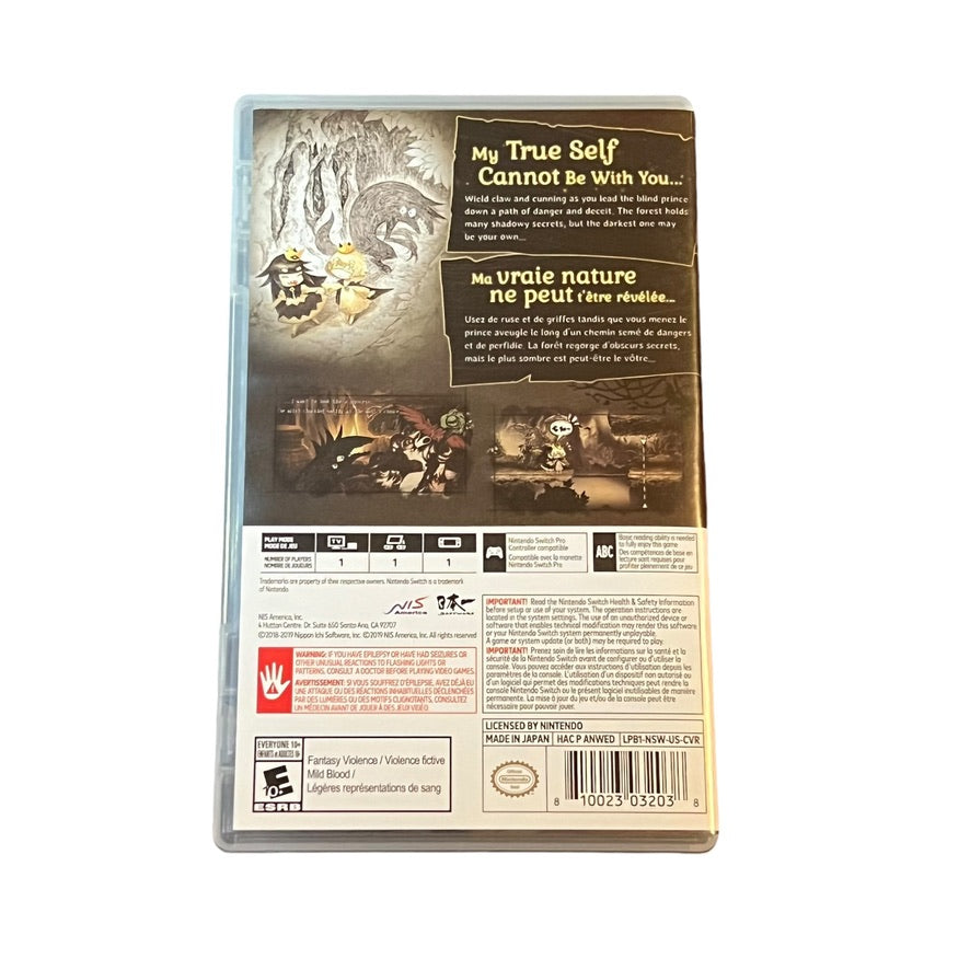 The Liar Princess and the Bling Prince for Nintendo Switch Back of Case