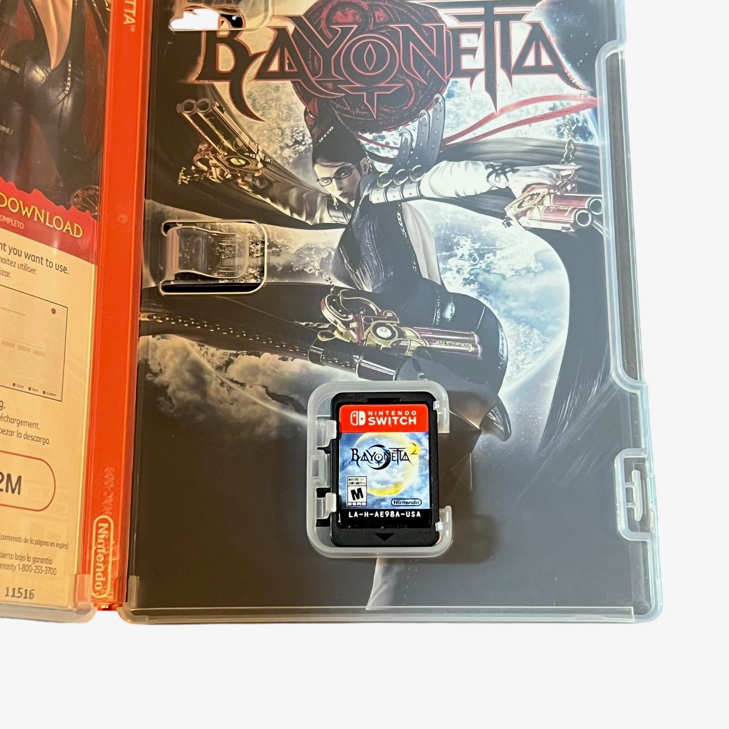 Used Bayonetta 2 Nintendo Switch game with original case, preowned and tested, available from JenDore in Norfolk, VA.