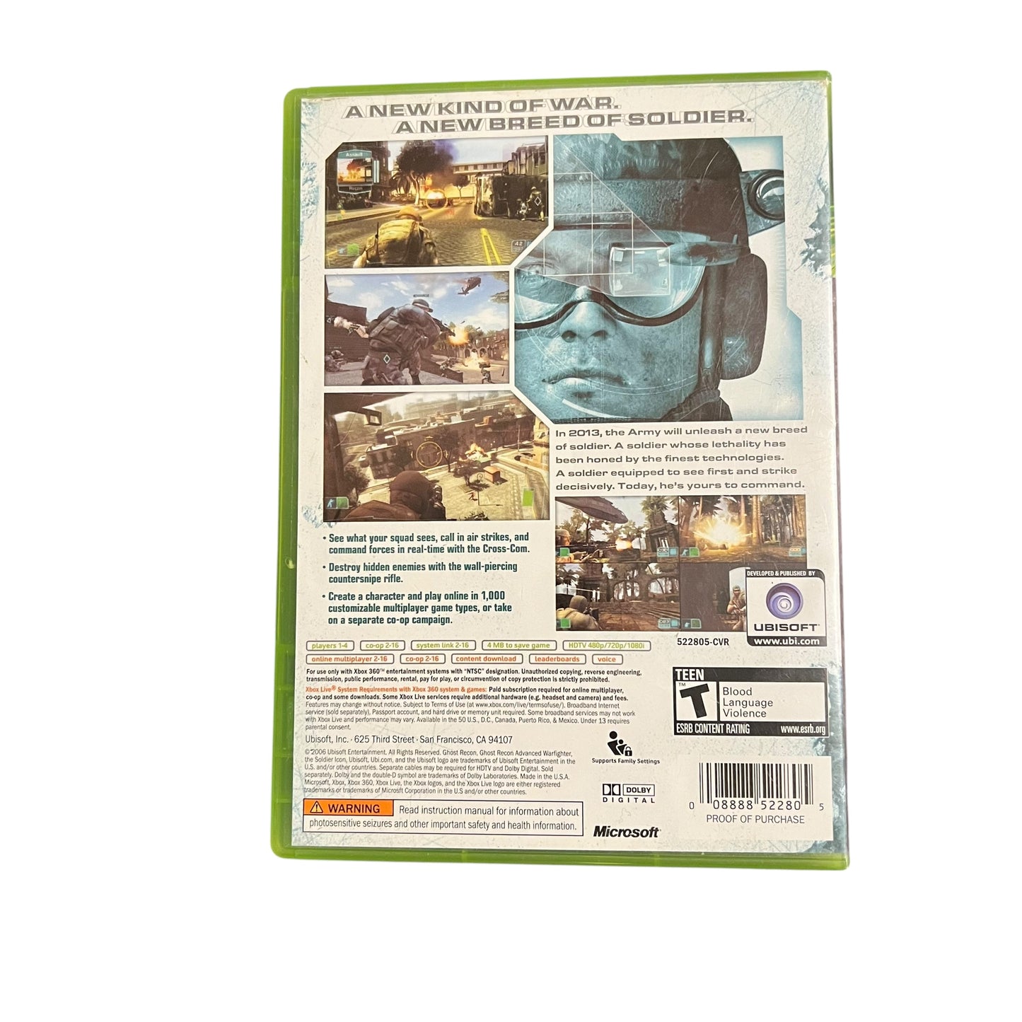 Used Tom Clancy’s Ghost Recon: Advanced Warfighter for Xbox 360 with case – Preowned at JenDore