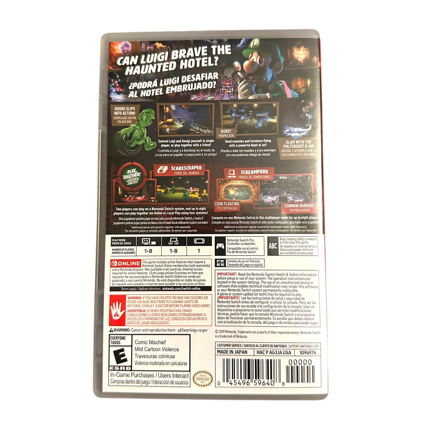 Used Luigi's Mansion Nintendo Switch game with original case, preowned and tested, available from JenDore in Norfolk, VA.