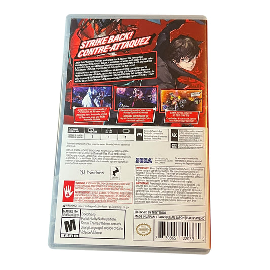 Used Persona 5 Strikers Nintendo Switch game with original case, preowned and tested, available from JenDore in Norfolk, VA.