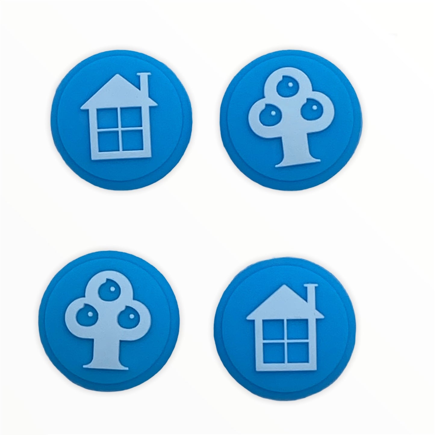 Jendore Blue Tree & House 4Pcs Capuchons de poignée en silicone pour Nintendo Switch