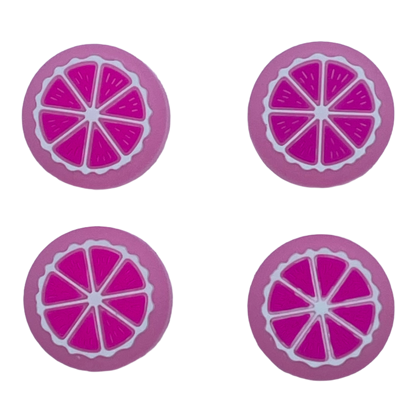 JenDore Jelly Pink Fruit 4Pcs Silicone Thumb Grip Caps for Nintendo Switch