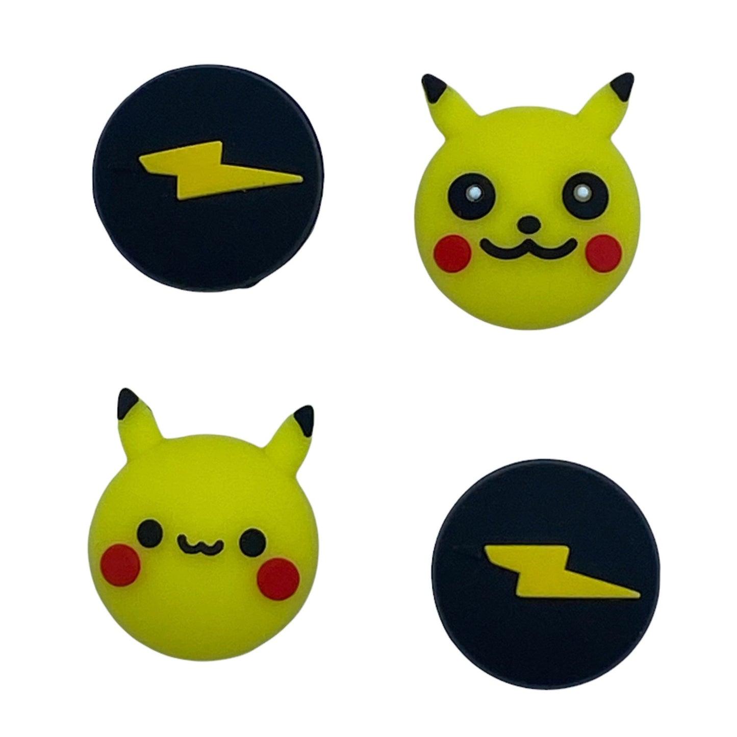 JenDore Cartoon Anime Thunderbolt 4 tapas de silicona para agarre de pulgar para Nintendo Switch/NS Lite