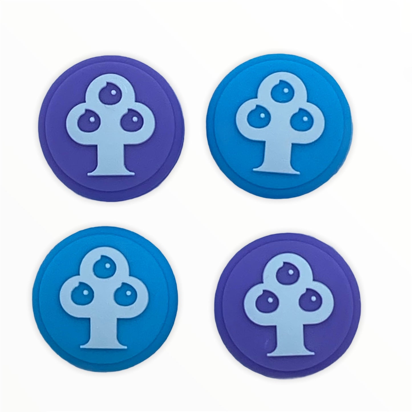 JenDore Blue Purple Trees 4Pcs Silicone Thumb Grip Caps for Nintendo Switch