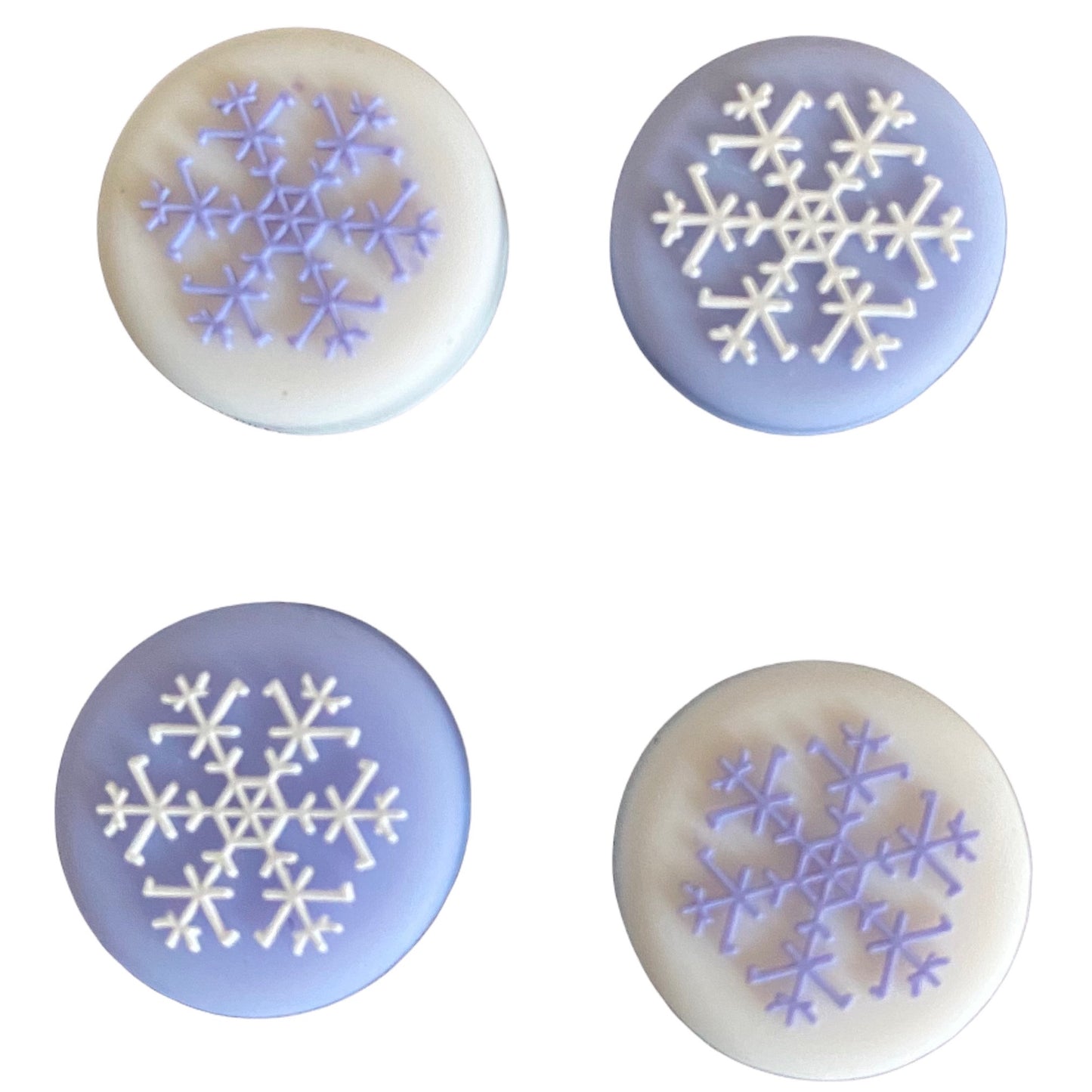 JenDore Purple & White 4Pcs Snowflake Silicone Thumb Grip Caps for Nintendo Switch