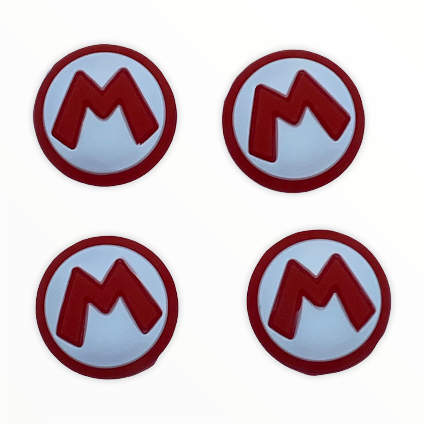 JenDore Red Letter M 4Pcs Silicone Thumb Grip Caps for Nintendo Switch