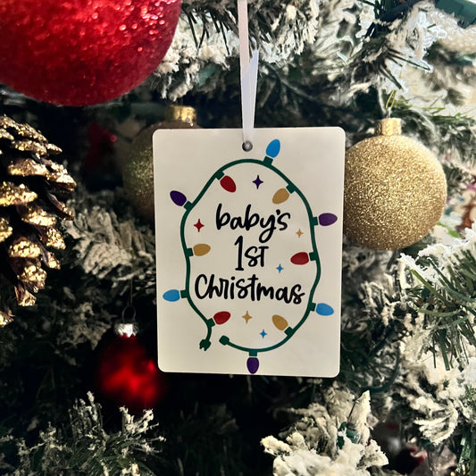JenDore Handmade "Baby's 1st Christmas" Wooden Christmas Holiday Ornament