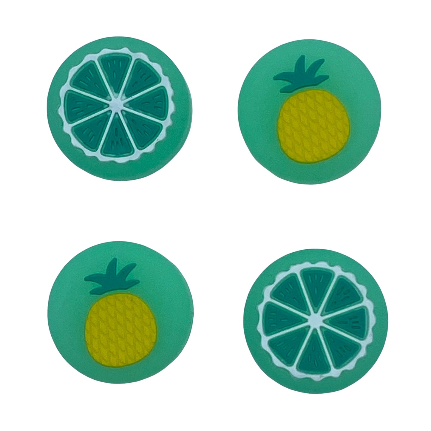 JenDore Jelly Green Pineapples Fruit 4Pcs Silicone Thumb Grip Caps for Nintendo Switch