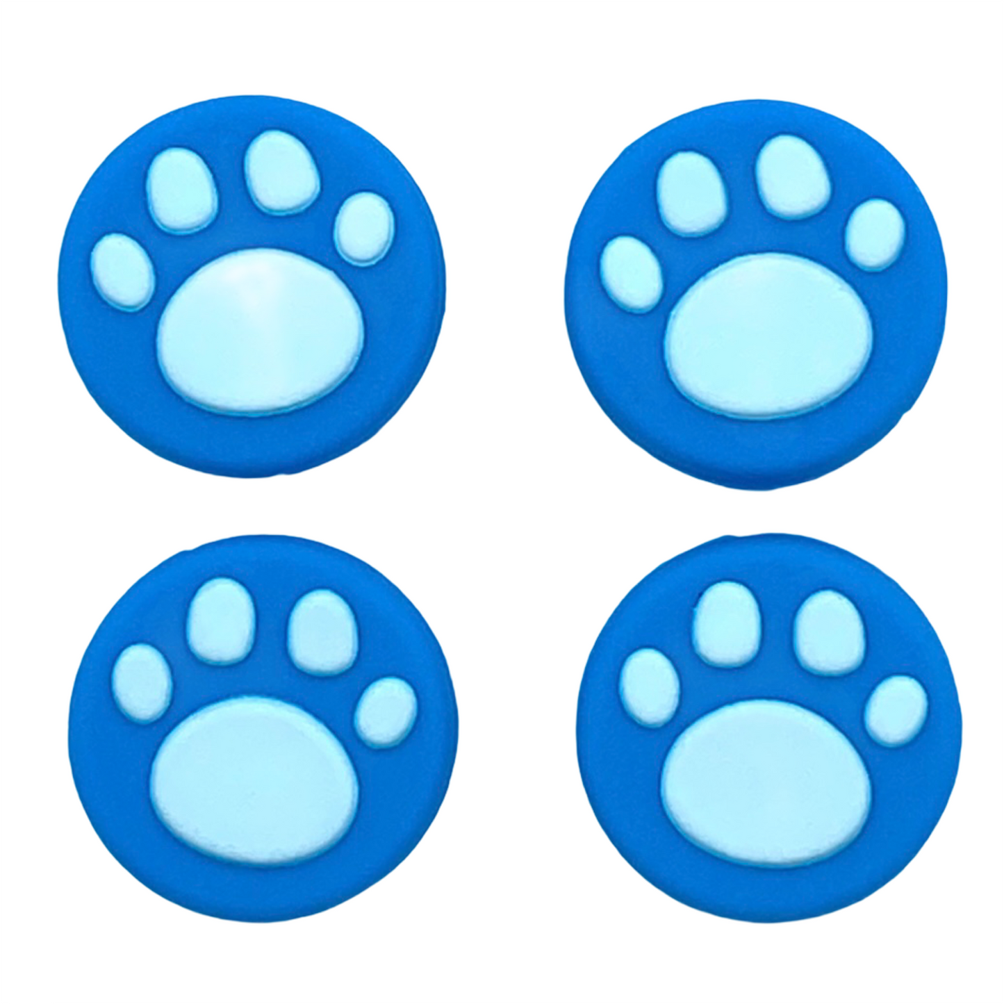 JenDore Blue White 4Pcs Paw Silicone Thumb Grip Caps for Nintendo Switch
