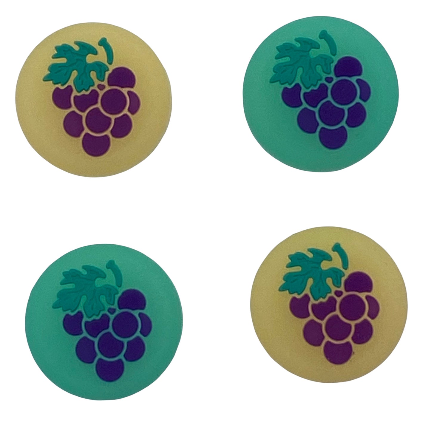 JenDore Jelly Green Yellow Grapes Fruit 4Pcs Silicone Thumb Grip Caps for Nintendo Switch