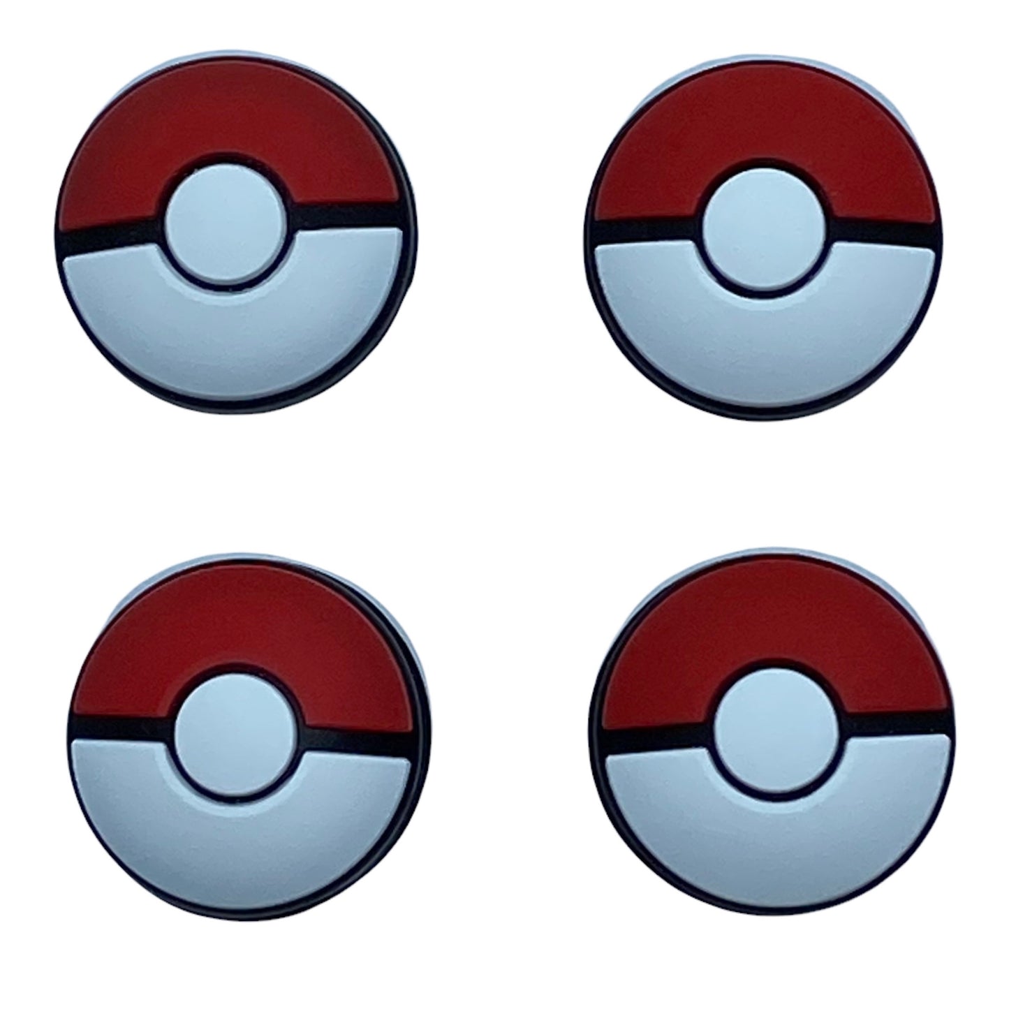 JenDore Red White 4Pcs Silicone Thumb Grip Caps for Nintendo Switch