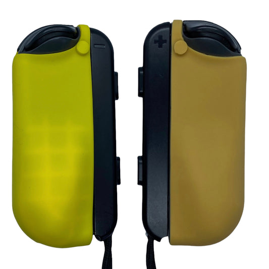 JenDore Tan and Yellow Silicone Protective Shell Controller Covers – Compatible with Nintendo Switch Joy-Con with Anime Cartoon Thumb Grips