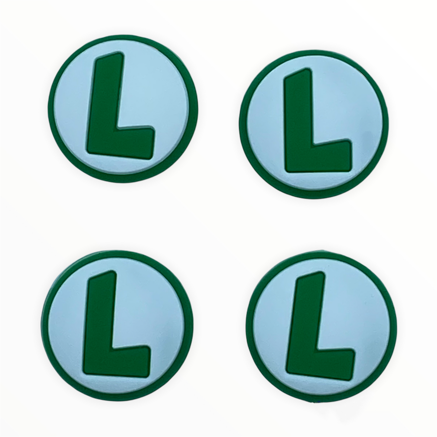 JenDore Green Letter L 4Pcs Silicone Thumb Grip Caps for Nintendo Switch / NS Lite
