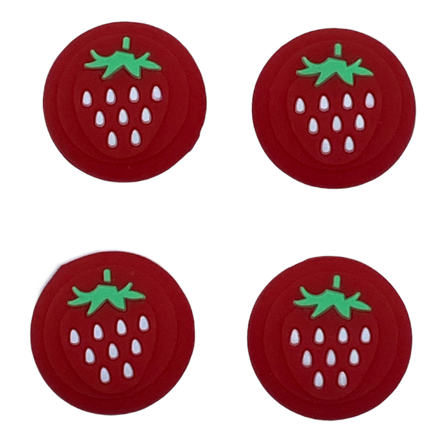 JenDore Red Strawberry 4Pcs Silicone Thumb Grip Caps for Nintendo Switch