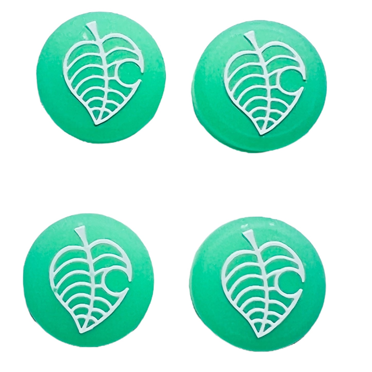 JenDore Jelly Green Leaf 4 tapas de silicona para agarre de pulgar para Nintendo Switch