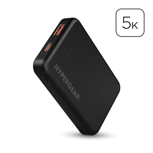 HyperGear 5,000mAh Slim 20W USB-C Fast Charge Power Bank – Dual-Port