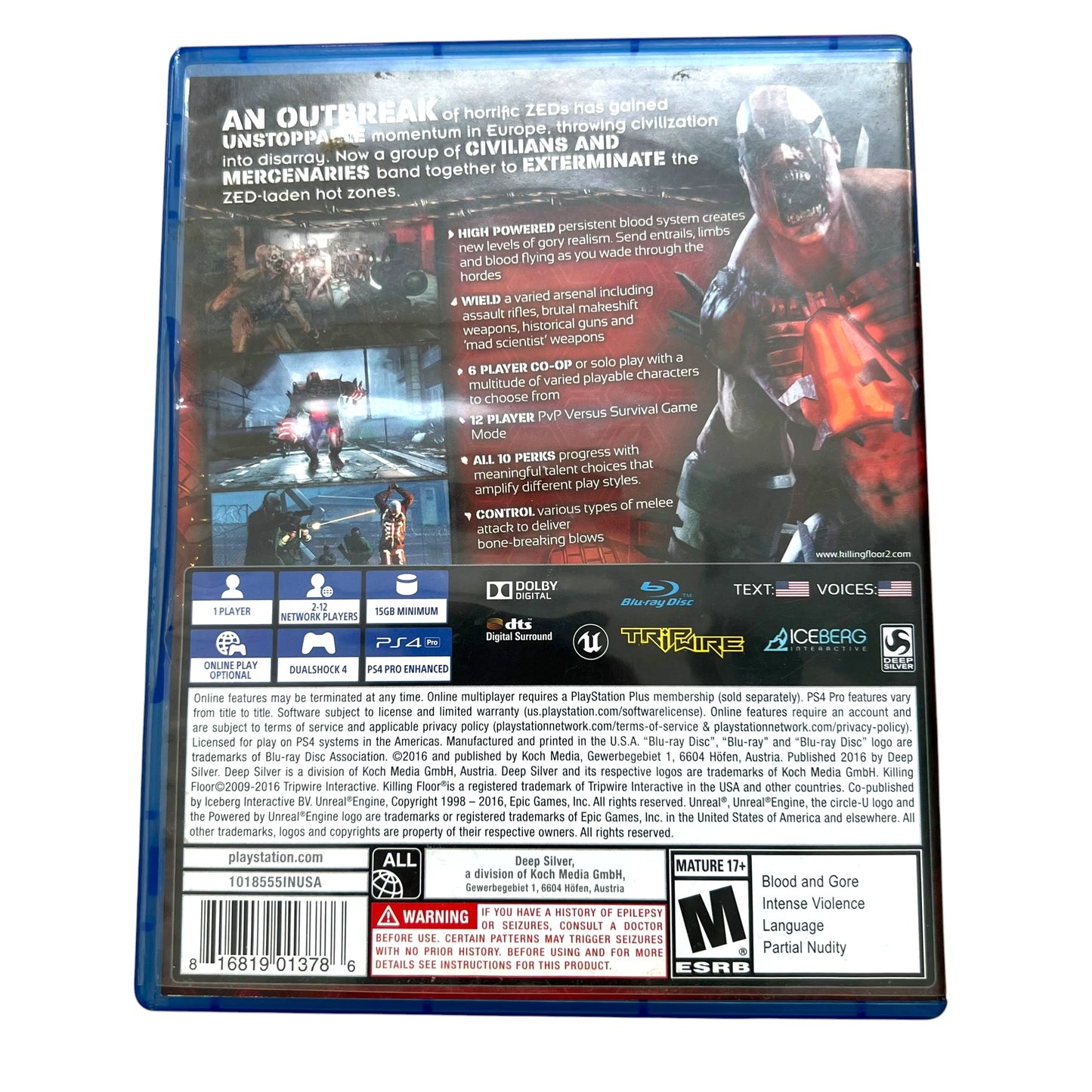 Killing Floor 2 – PS4 PlayStation 4 Video Game with Case | Preowned