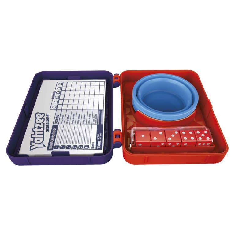 Official Hasbro Gaming Yahtzee Dice Game with Travel Storage Case – G2662