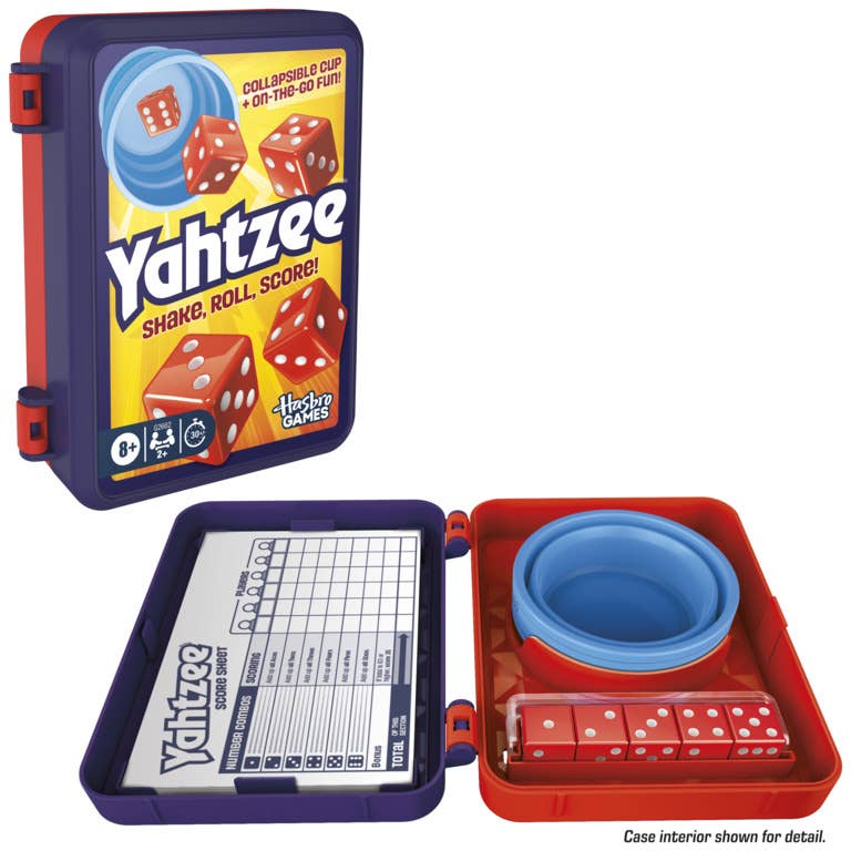 Official Hasbro Gaming Yahtzee Dice Game with Travel Storage Case – G2662