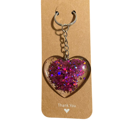 Shimmering Love Glam Hearts: JenDore Handmade Purple Sparkle Keychain