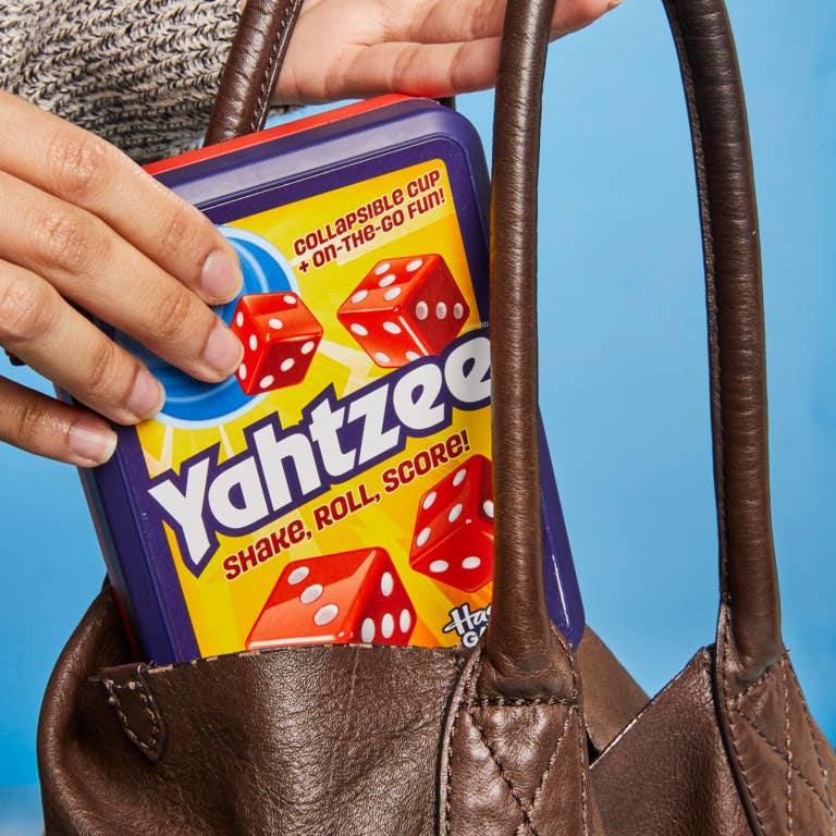 Official Hasbro Gaming Yahtzee Dice Game with Travel Storage Case – G2662