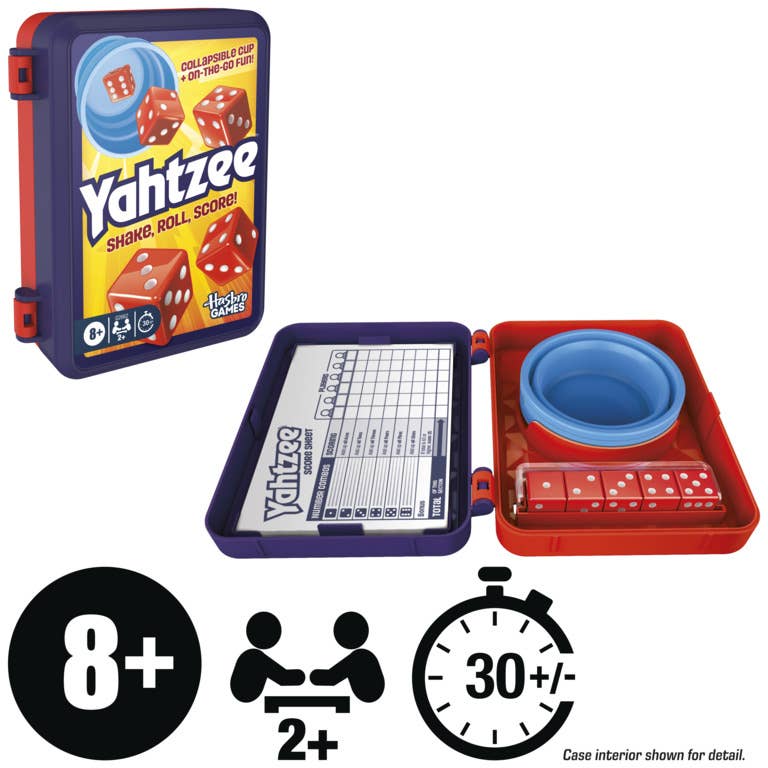 Official Hasbro Gaming Yahtzee Dice Game with Travel Storage Case – G2662