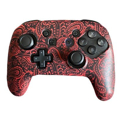 JenDore Nintendo Switch Pro Controller Red & Black Paisely Silicone Cover Shell