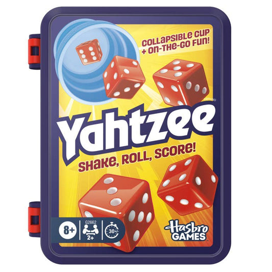 Official Hasbro Gaming Yahtzee Dice Game with Travel Storage Case – G2662