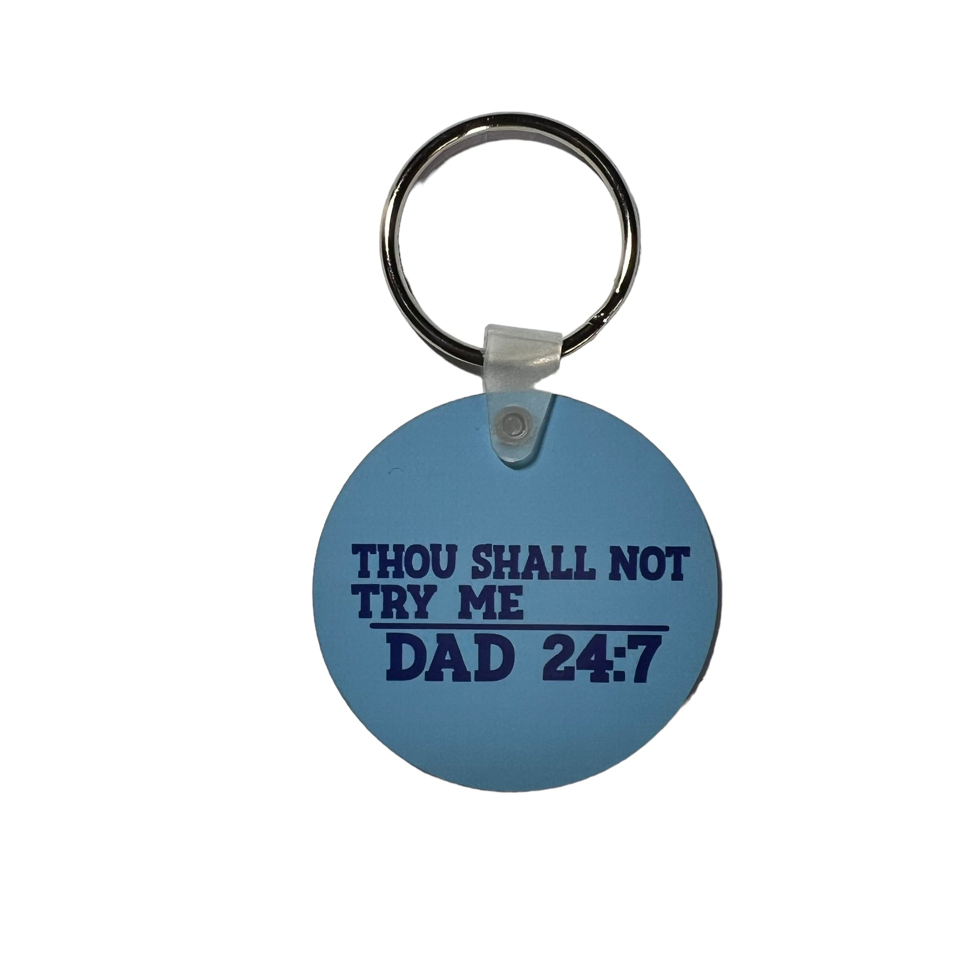 JenDore Cool Blue Handcrafted Dad Fixer of Things Round Keychain