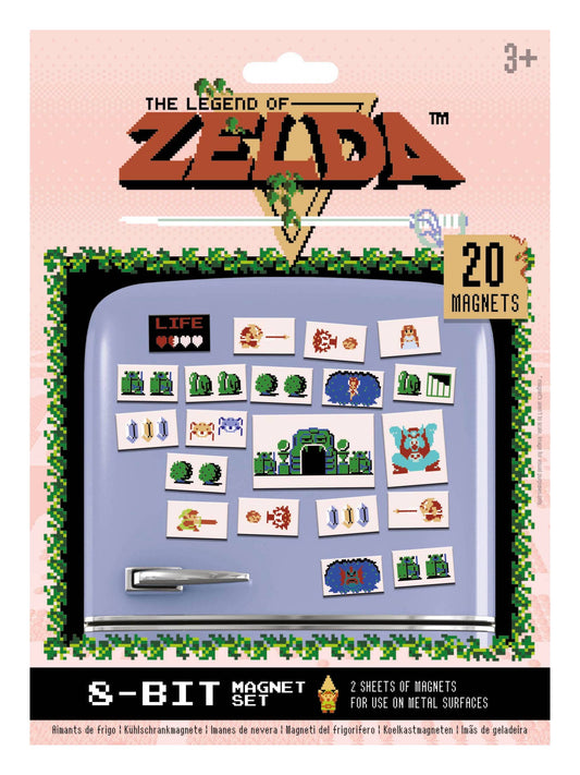 The Legend of Zelda 8-Bit Magnet Set – 20 Piece – MS65082