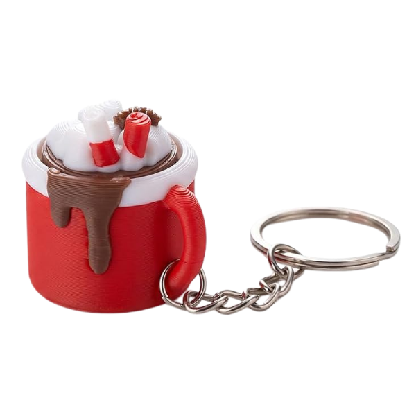 Hot Cocoa Mug Fidget Clicker Keychain
