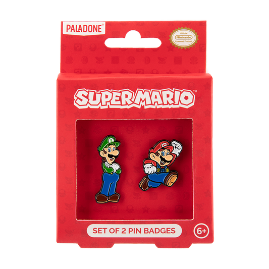 Paladone Super Mario™ Mario & Luigi Enamel Pin Badge Set – 2 Pack