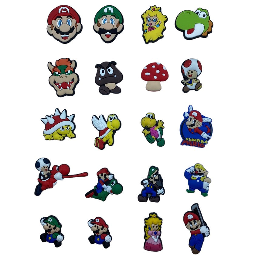 JENDORE 20pcs Video Game Cartoon Anime Gaming Shoe Charms for Bracelets or Clogs