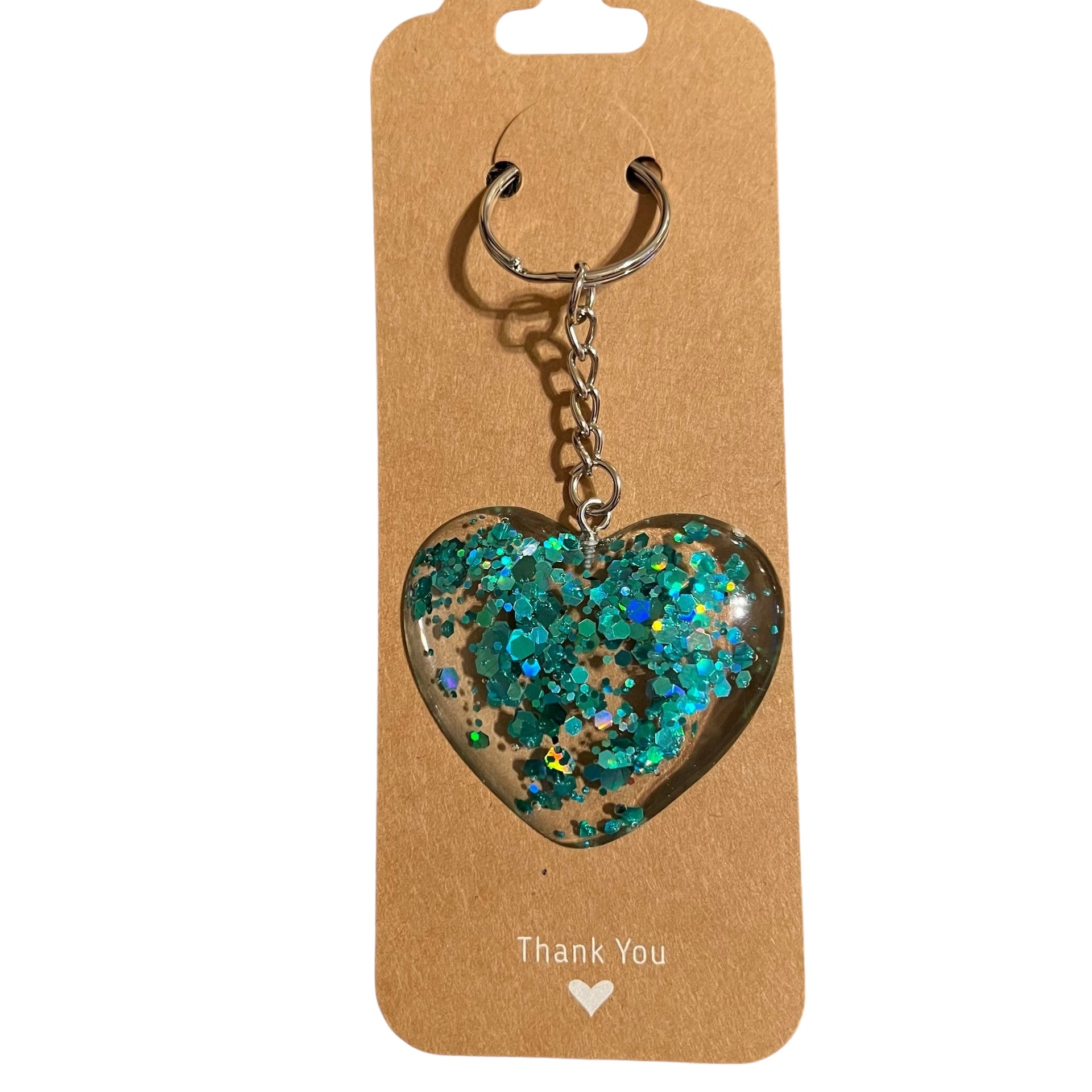 Shimmering Love Glam Hearts: JenDore Handmade Green Sparkle Keychain